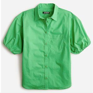 NWT! JCrew Green Poplin Blouse - XXS